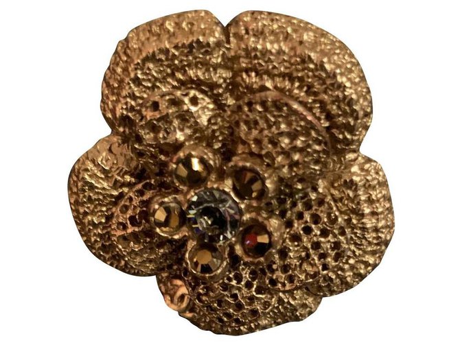 Chanel CAMELLIA Golden Metal  ref.174585