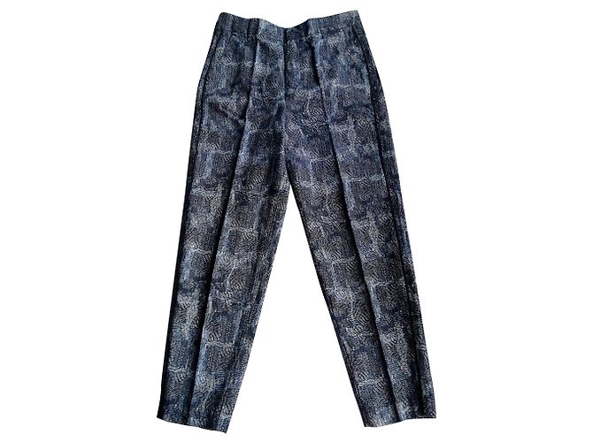 7 For All Mankind Chino Hose Scribble Blue Hellblau Dunkelblau