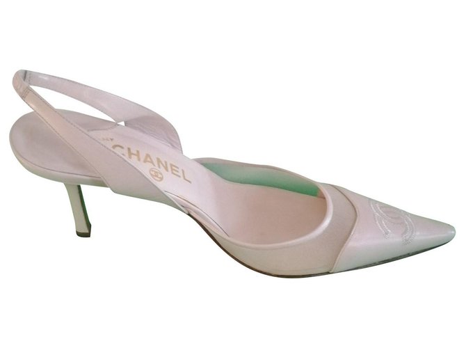 Chanel Heels Pink Leather  ref.174610