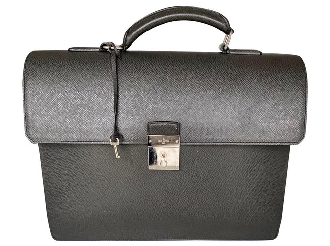 Louis Vuitton Bags Briefcases Black Leather  ref.174623