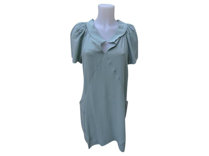 Balenciaga Dresses Green Silk  ref.174641