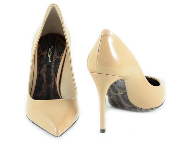 Dolce & Gabbana DG sapatos novos Bege Couro  ref.174642