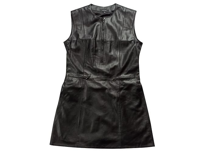 Autre Marque Vestido de cuero sin mangas negro Intuition