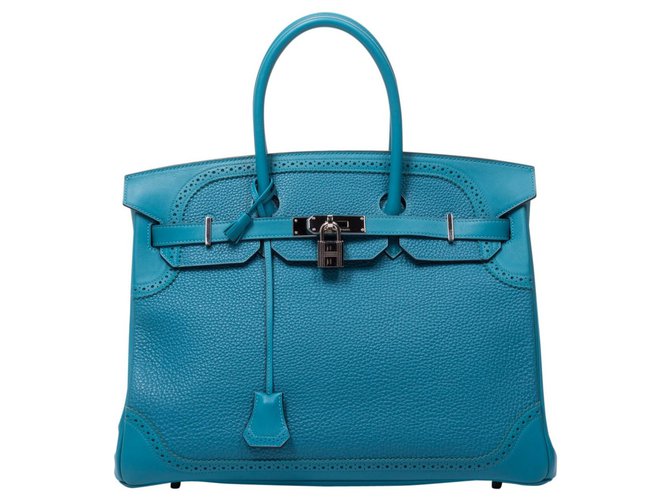 Hermès Birkin 35 Cuir Turquoise  ref.174740