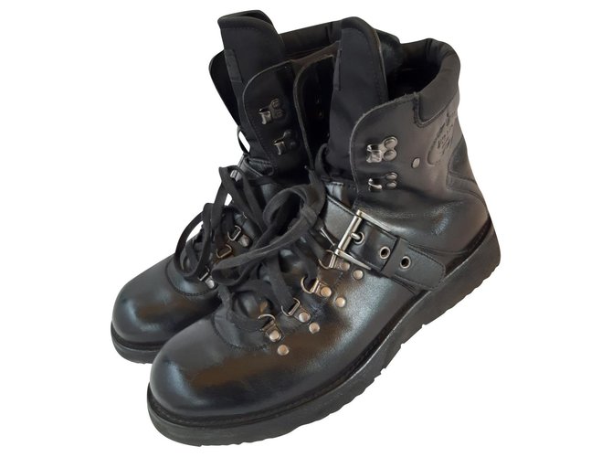 Prada boots Cuir Noir  ref.174812