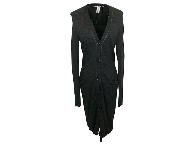 Diane Von Furstenberg Jaye Wollstrickjacke dunkelgrau Anthrazitgrau