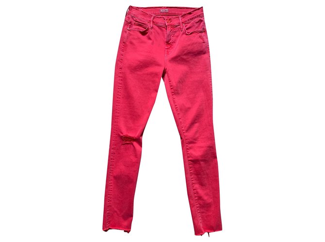 Mother Jeans Rot Baumwolle  ref.174879