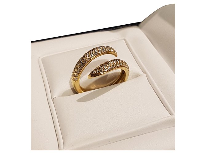 Autre Marque Cross diamond paving ring 18 carat T52 Golden Yellow gold  ref.174882