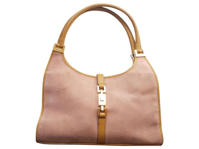 Gucci Handbags Pink Cognac Suede Leather  ref.174940