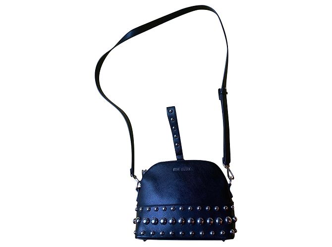 Borsa Steve Madden in pelle nera con borchie argento Nero