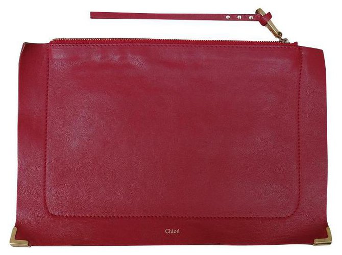 Chloé Clutch bags Dark red Leather  ref.174960