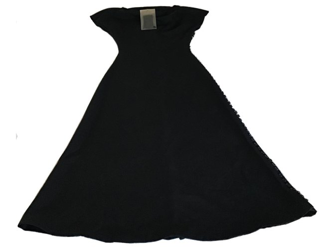 Yohji Yamamoto  Button Embellished Wool Floor Length Dress Black  ref.174994