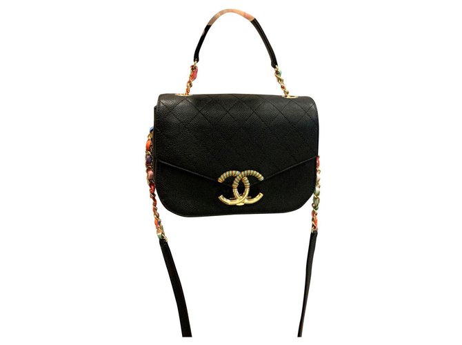 Chanel Cuba black caviar bag Leather  ref.175029