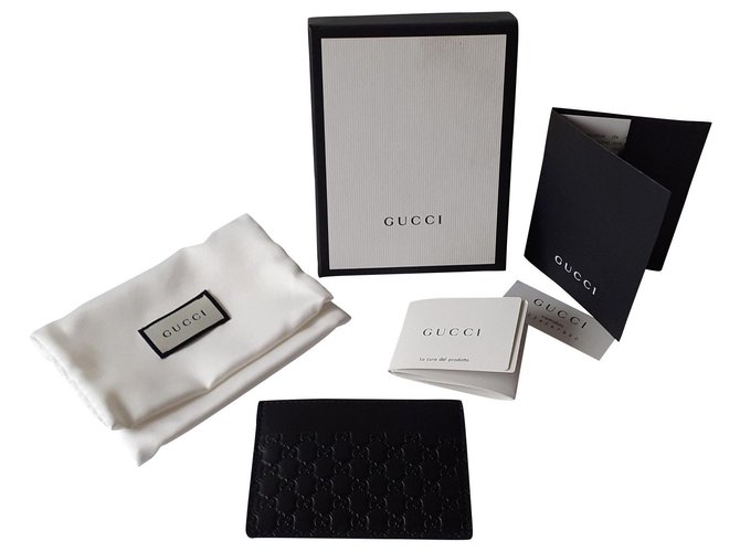Gucci Purses, wallets, cases Black Leather  ref.175039