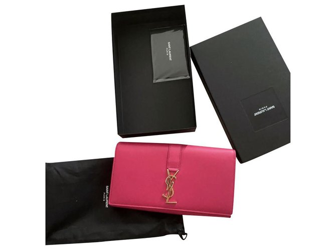 Saint Laurent Wallets Pink Leather  ref.175044