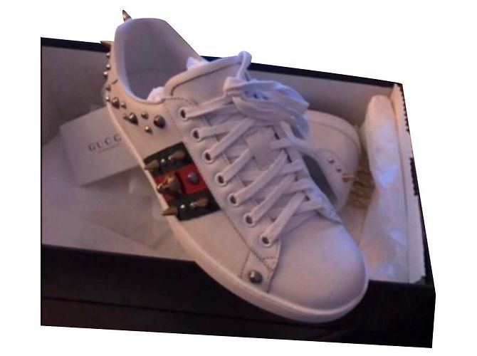 Baskets Gucci en cuir blanc