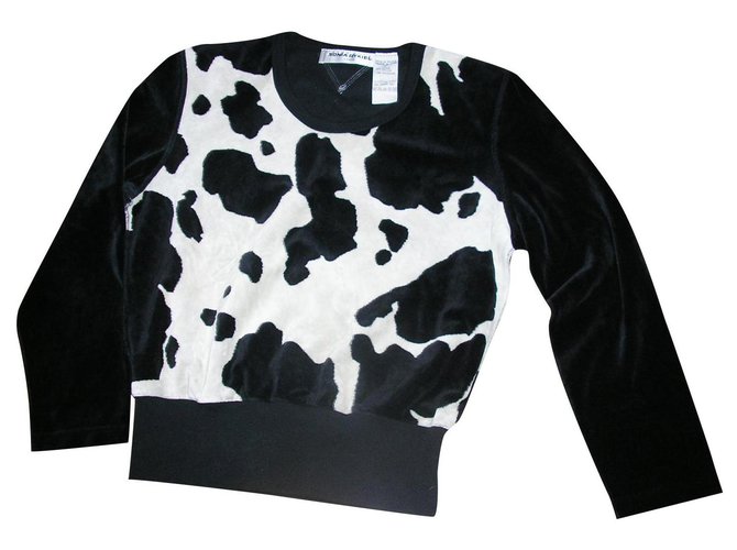 Sonia Rykiel B / W print sweatshirt, taille M. Cotton  ref.175054