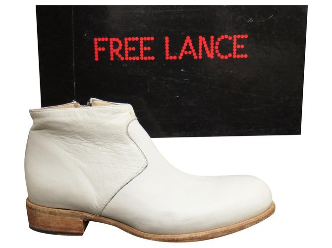 Free Lance + boots 35,5 Nova Condição Fora de branco Couro  ref.175082