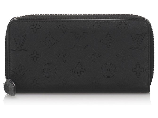 Louis Vuitton Black Mahina Zippy Wallet Leather Pony-style calfskin  ref.175095
