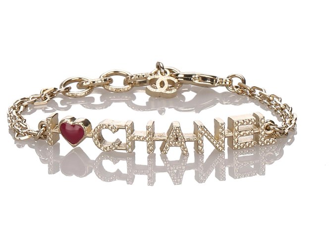 Chanel Silver Logo Charm Bracelet Silvery Metal  ref.175107