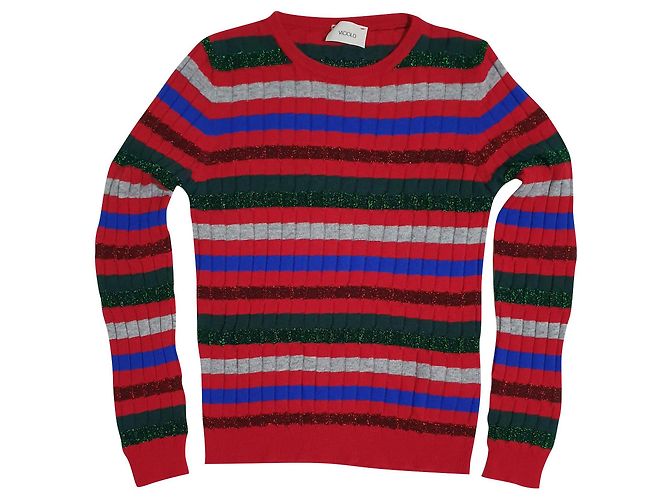 Pull rayé Vicolo en cachemire laine et angora M Multicolore