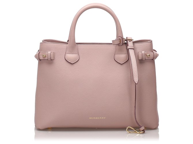 Burberry Pink Medium Leather Banner Tote Pony-style calfskin  ref.175146
