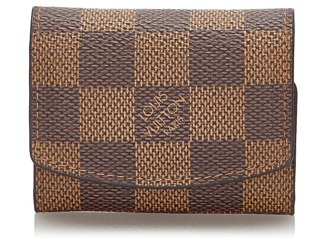 Louis Vuitton Brown Damier Ebene Cuff Link Holder Dark brown Cloth Cloth  ref.175152