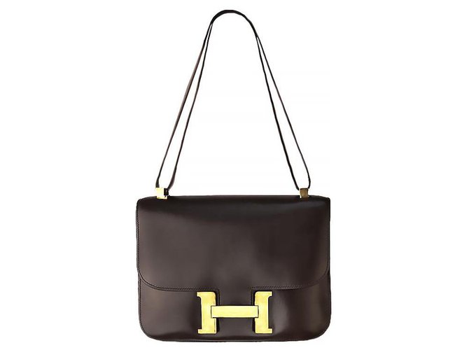 Hermès Constance 23 Box leather Dark brown  ref.175182