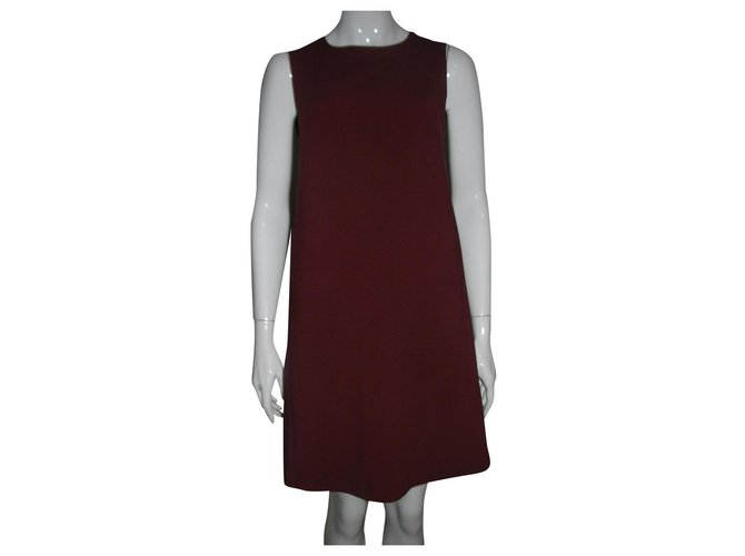 Tara Jarmon Burgundy dress with exposed zip Dark red Polyester Viscose Elastane  ref.175265