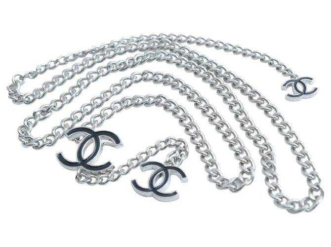Chanel Chain belt Silvery Metal  ref.175285