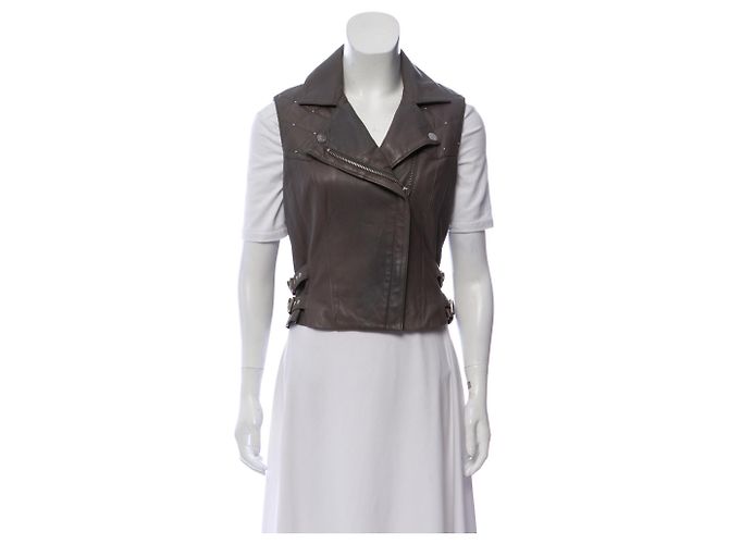 Alice by Temperley Sleeveless leather jacket Grey