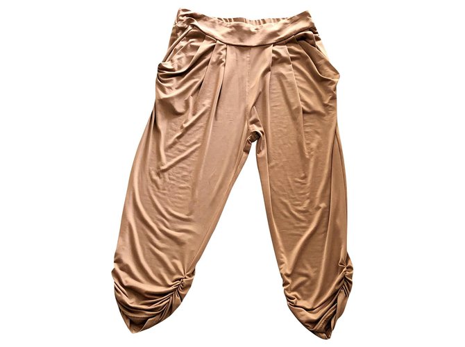 Autre Marque Harem pants in ultra fluid and soft caramel material Synthetic  ref.175301