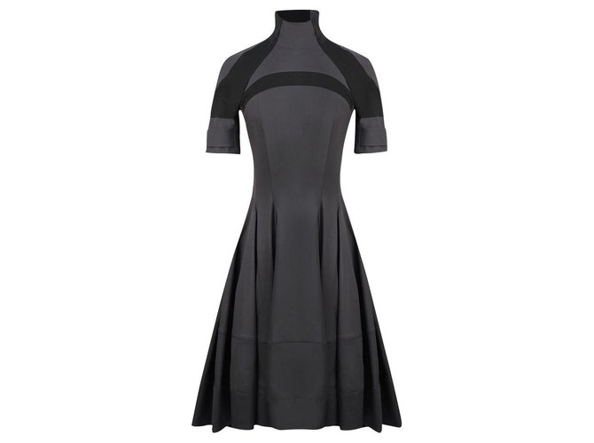 Céline black structured dress Wool  ref.175312