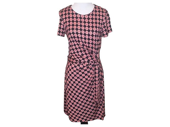 Diane Von Furstenberg DvF Zoe Mock Wickelkleid Mehrfarben