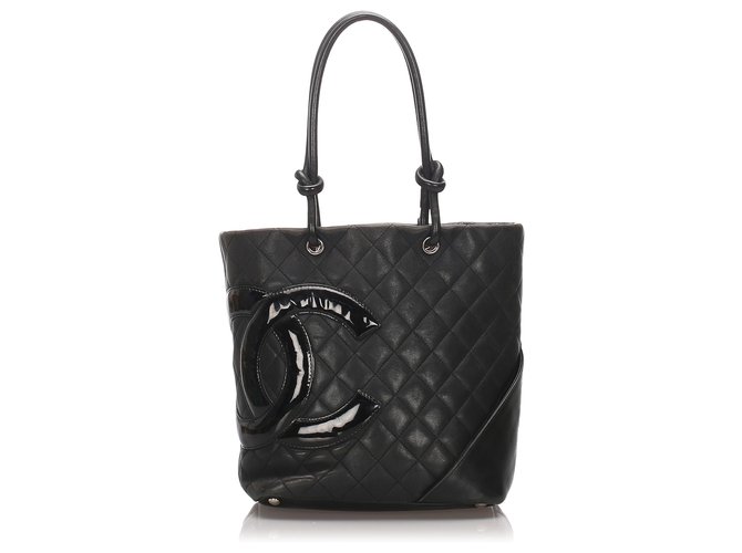 Chanel Black Cambon Ligne Tote Leather  ref.175411