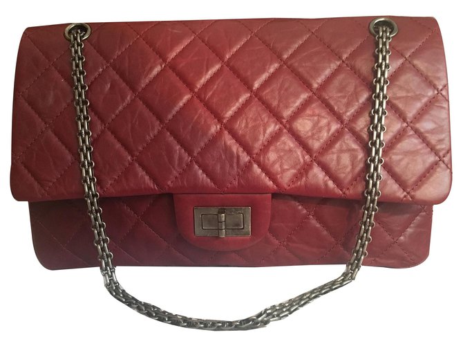 Chanel, 2.55 Dark red Leather  ref.175459