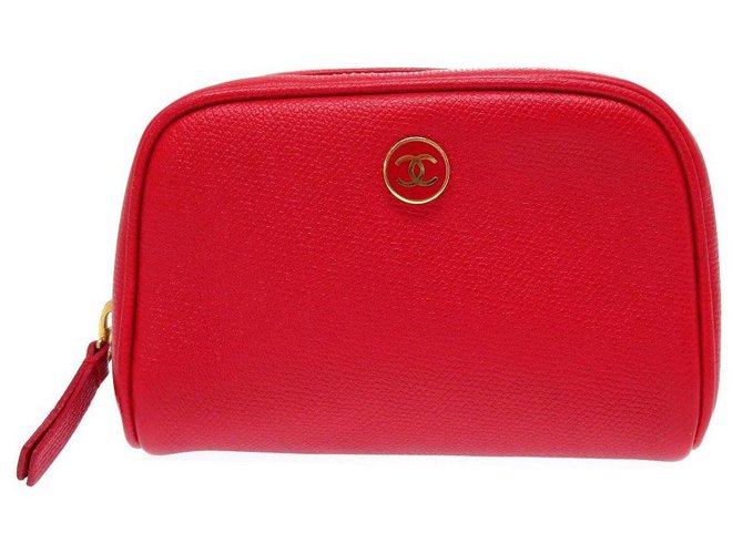 Chanel CC Mark Red Leather  ref.175467