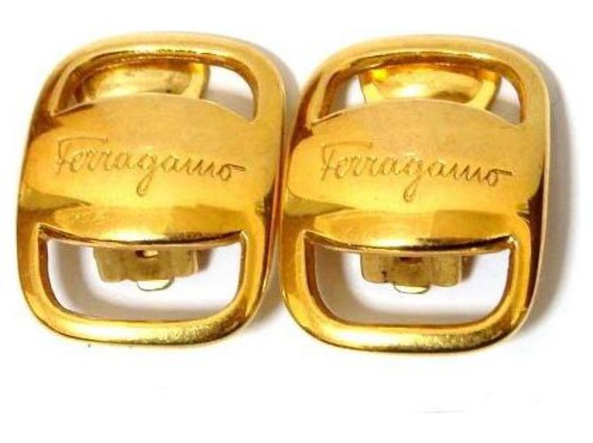 Salvatore Ferragamo Earrings Golden Metal  ref.175472