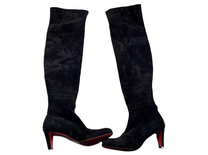 christian louboutin boots suede