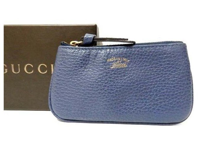Gucci Coin purse Blue Leather  ref.175512
