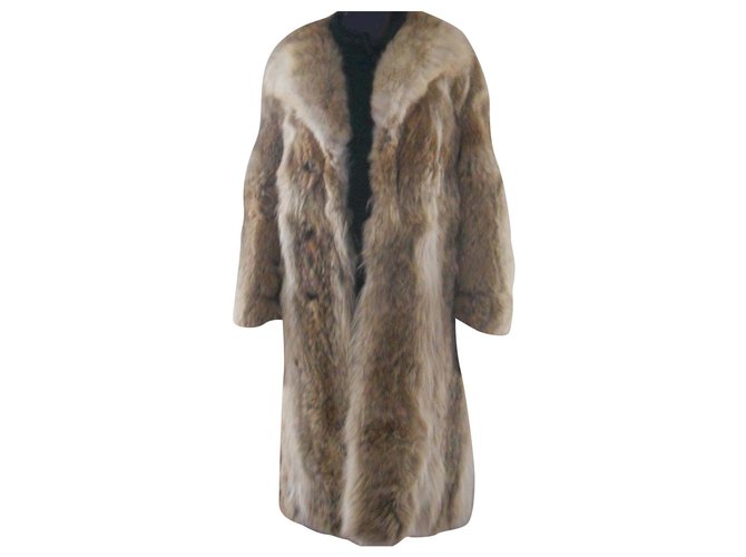 Autre Marque Fur coat Size M Beige  ref.175522
