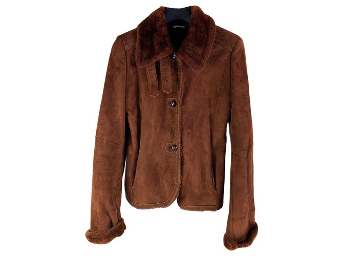 Max Mara Coats, Outerwear Brown Suede Fur  ref.175558