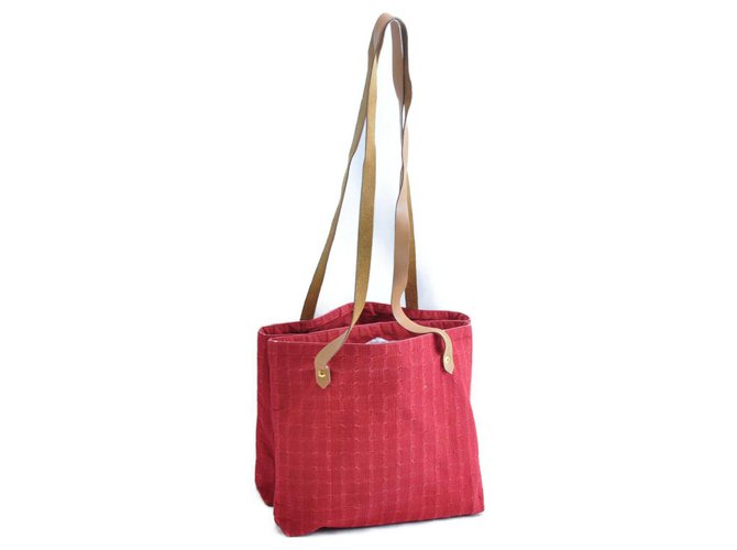 Hermès Shopping Tote bag Red Cloth  ref.175610