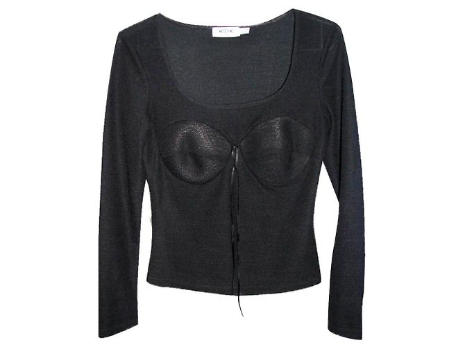 Top corset noir à manches longues Moschino Cheap And Chic 