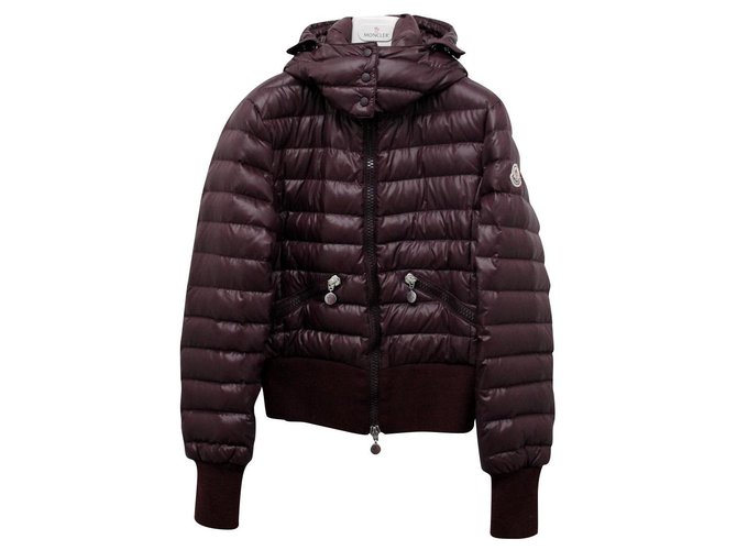 Moncler Real Down Jacket Hooded Purple Polyamide  ref.175625