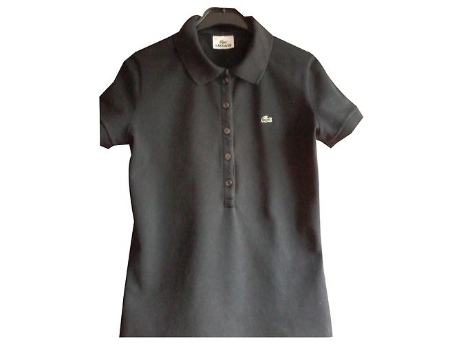 Lacoste Poloshirt aus Baumwolle schwarz kurzarm