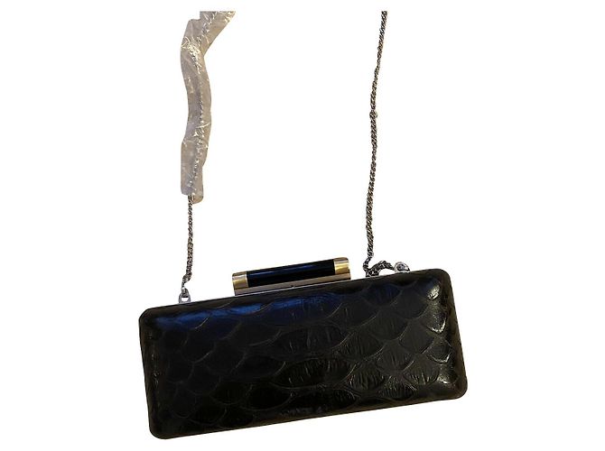 Diane Von Furstenberg DvF Tonda clutch grande Nero Argento Grigio