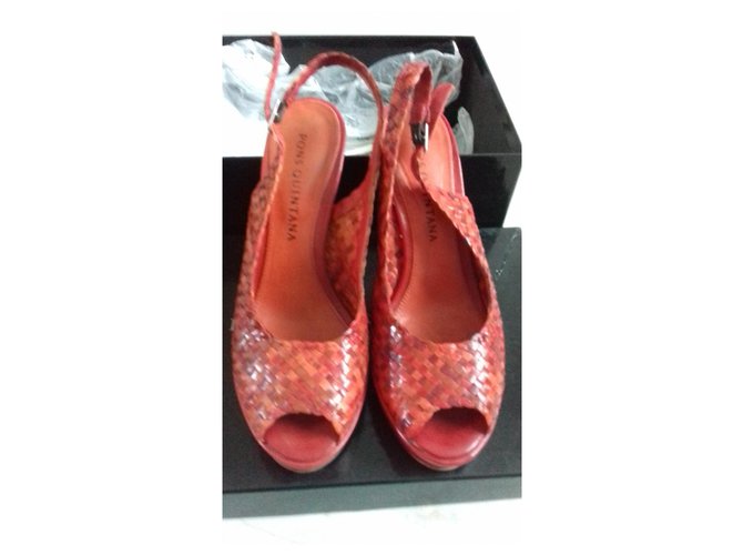 Autre Marque Heels Red Leather  ref.175740