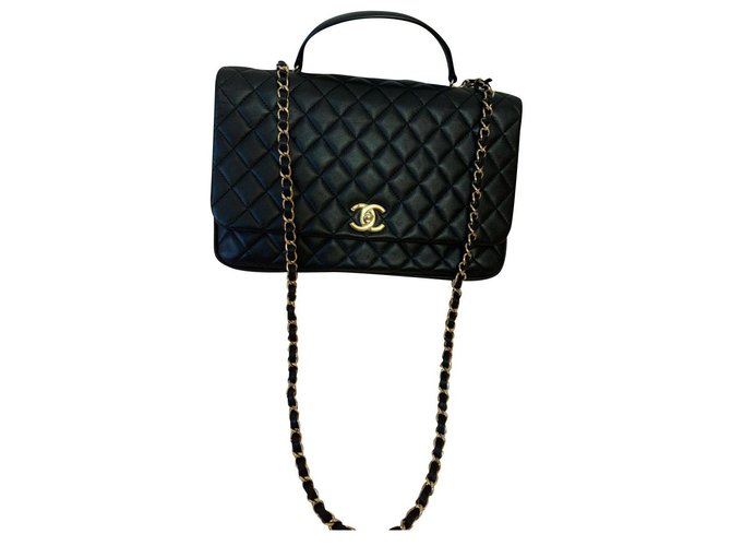 Chanel Black Leather  ref.175747
