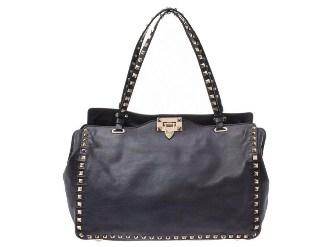 Valentino Rockstud Tote Bag Black Leather  ref.175830